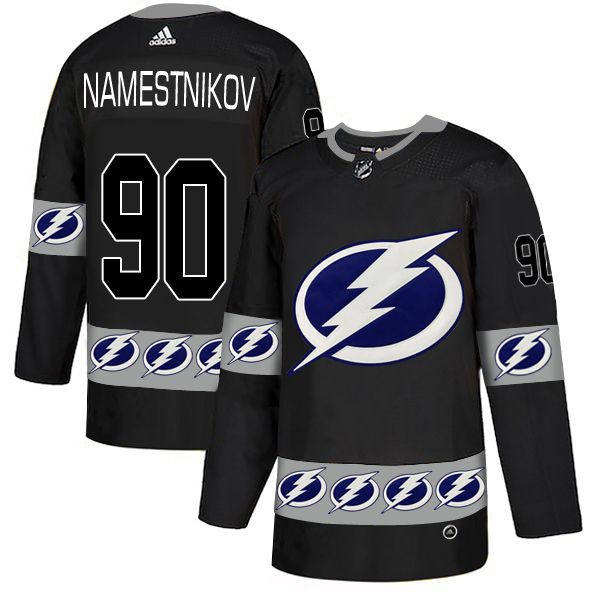 Men Tampa Bay Lightning #90 Namestnikov Black Adidas Fashion NHL Jersey->calgary flames->NHL Jersey
